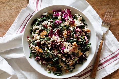 Raw Cauliflower Couscous with Kale