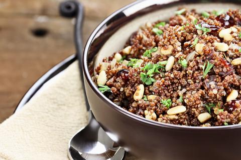 Red Quinoa Salad with Cauliflower & Walnuts